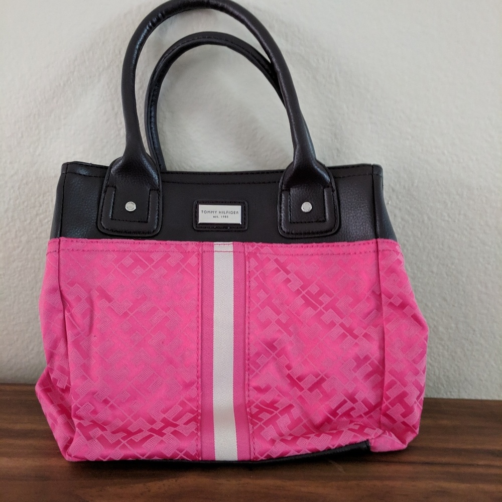 Tommy Hilfiger pink and leather purse hand bag